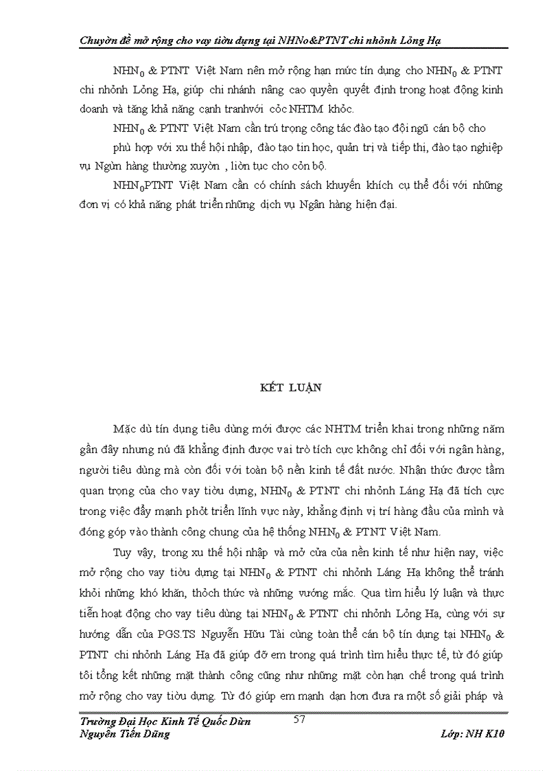 image for page Mở rộng cho vay tiêu dùng tại Ngân hàng Nông nghiệp và Phát triển nông thôn chi nhánh Láng Hạ