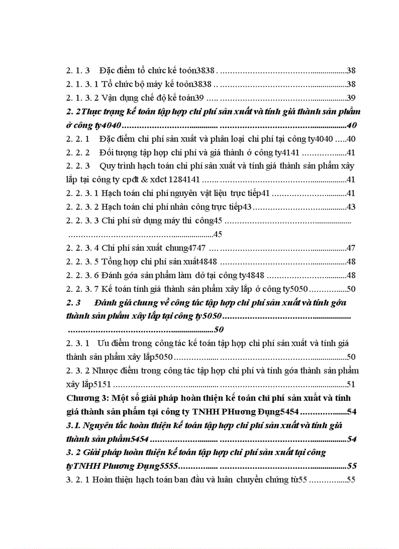 image for page Kế toán tập hợp chi phí sản xuất và tính giá thành sản phẩm xây lắp ở công ty CPĐT & XDCT CIENCO_128