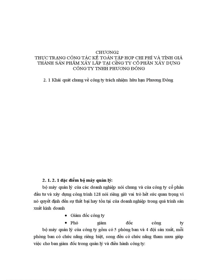 image for page Kế toán tập hợp chi phí sản xuất và tính giá thành sản phẩm xây lắp ở công ty CPĐT & XDCT CIENCO_128