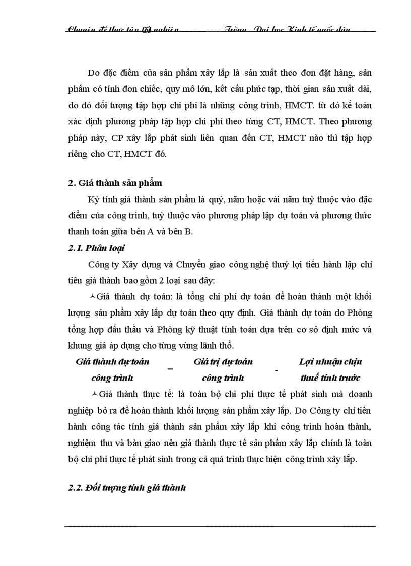 image for page Hoàn thiện công tác hạch toán chi phí sản xuất và tính giá thành sản phẩm xây lắp tại Công ty Xây dựng và Chuyển giao công nghệ thuỷ lợi