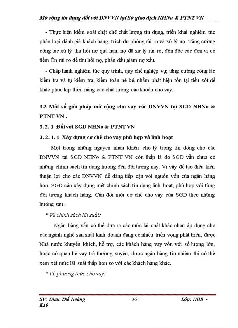 image for page Giải pháp mở rộng tín dụng đối với các doanh nghiệp vừa và nhỏ tại SGD NHNo & PTNT VN
