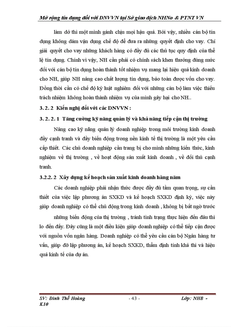 image for page Giải pháp mở rộng tín dụng đối với các doanh nghiệp vừa và nhỏ tại SGD NHNo & PTNT VN