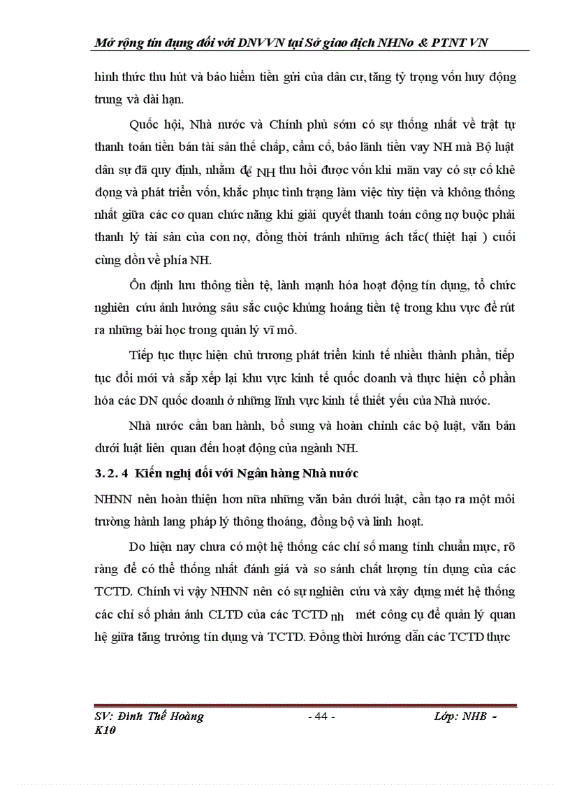 image for page Giải pháp mở rộng tín dụng đối với các doanh nghiệp vừa và nhỏ tại SGD NHNo & PTNT VN