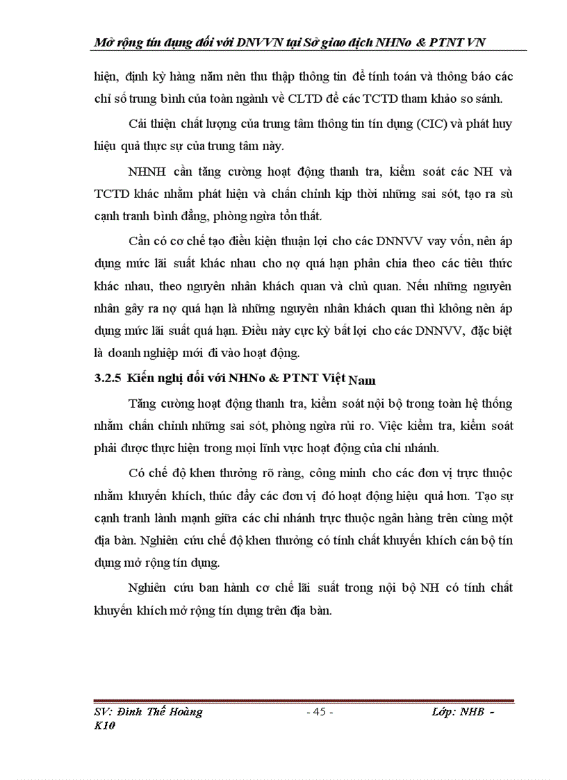 image for page Giải pháp mở rộng tín dụng đối với các doanh nghiệp vừa và nhỏ tại SGD NHNo & PTNT VN