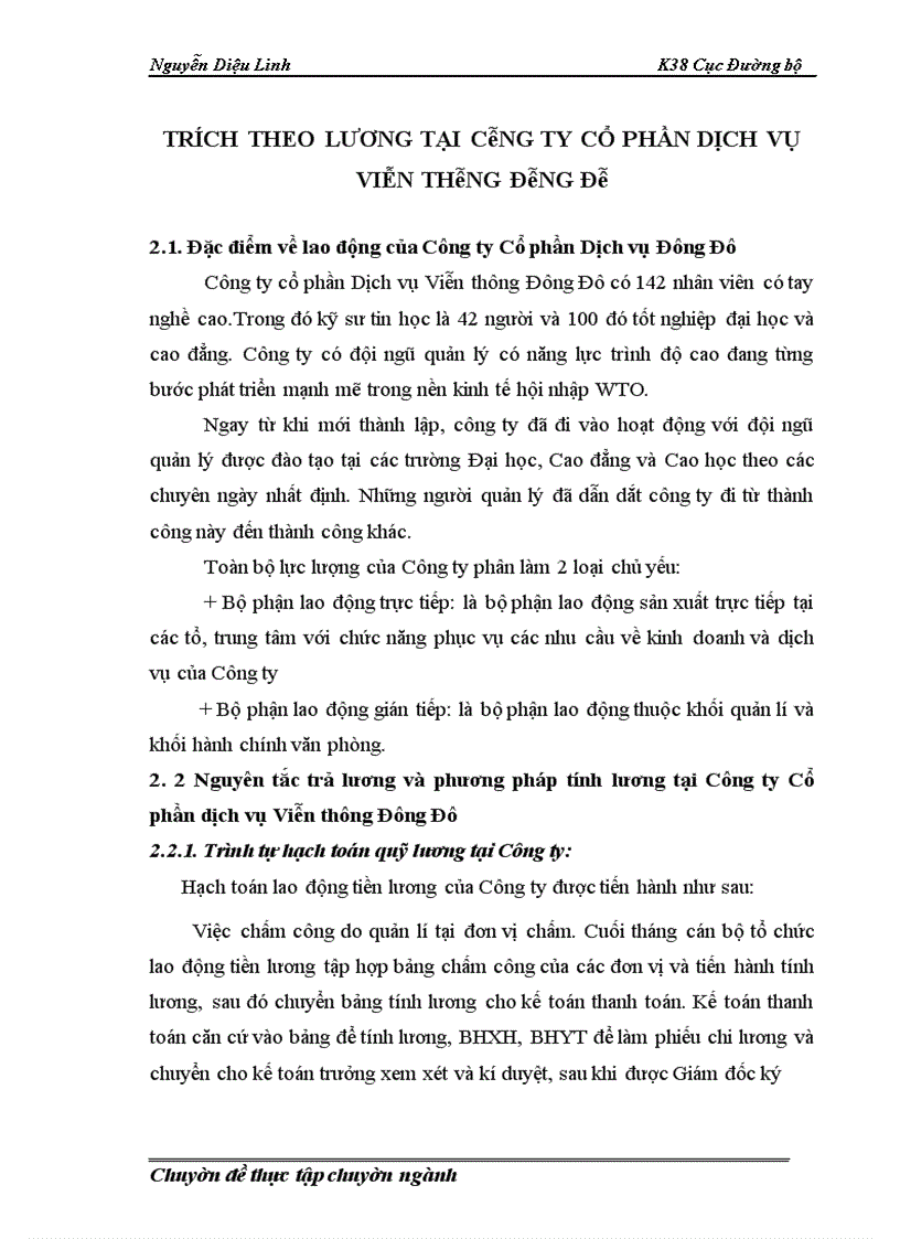 image for page Hoàn thiện kế toán tiền lương và các khoản trích theo lương tại Công ty cổ phân Dịch vụ Viễn thông Đông Đô