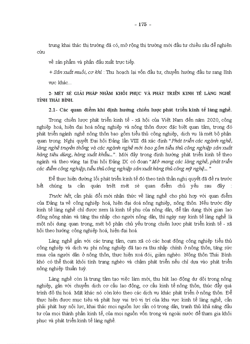 image for page Phân tích chiến lược và một số giải pháp nhằm phát triển kinh tế làng nghề ở tỉnh Thái Bình