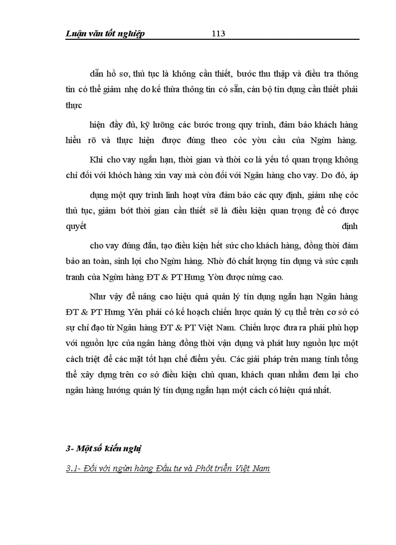 image for page Quản lý tín dụng ngắn hạn tại chi nhánh Ngân hàng ĐT&PT Hưng Yên