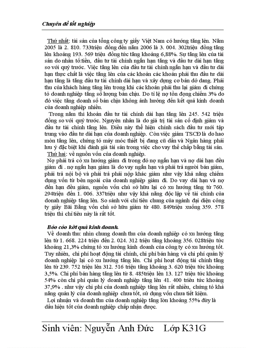 image for page Phân tích tài chính của doanh nghiệp thông qua các cáo tài chính của doanh nghiệp vay vốn tại ngân hàng tại ngân hàng Công Thương chi nhánh Hai Bà Trưng.