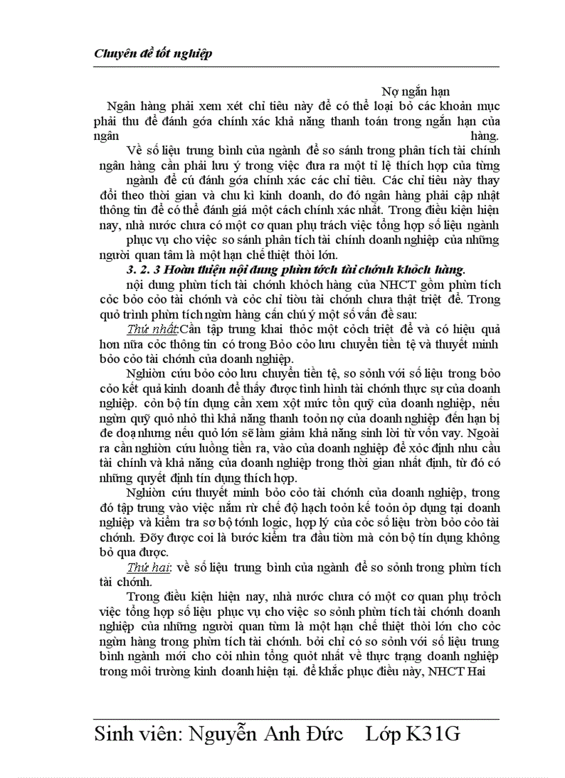 image for page Phân tích tài chính của doanh nghiệp thông qua các cáo tài chính của doanh nghiệp vay vốn tại ngân hàng tại ngân hàng Công Thương chi nhánh Hai Bà Trưng.