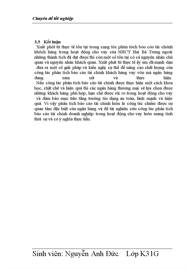 image for page Phân tích tài chính của doanh nghiệp thông qua các cáo tài chính của doanh nghiệp vay vốn tại ngân hàng tại ngân hàng Công Thương chi nhánh Hai Bà Trưng.