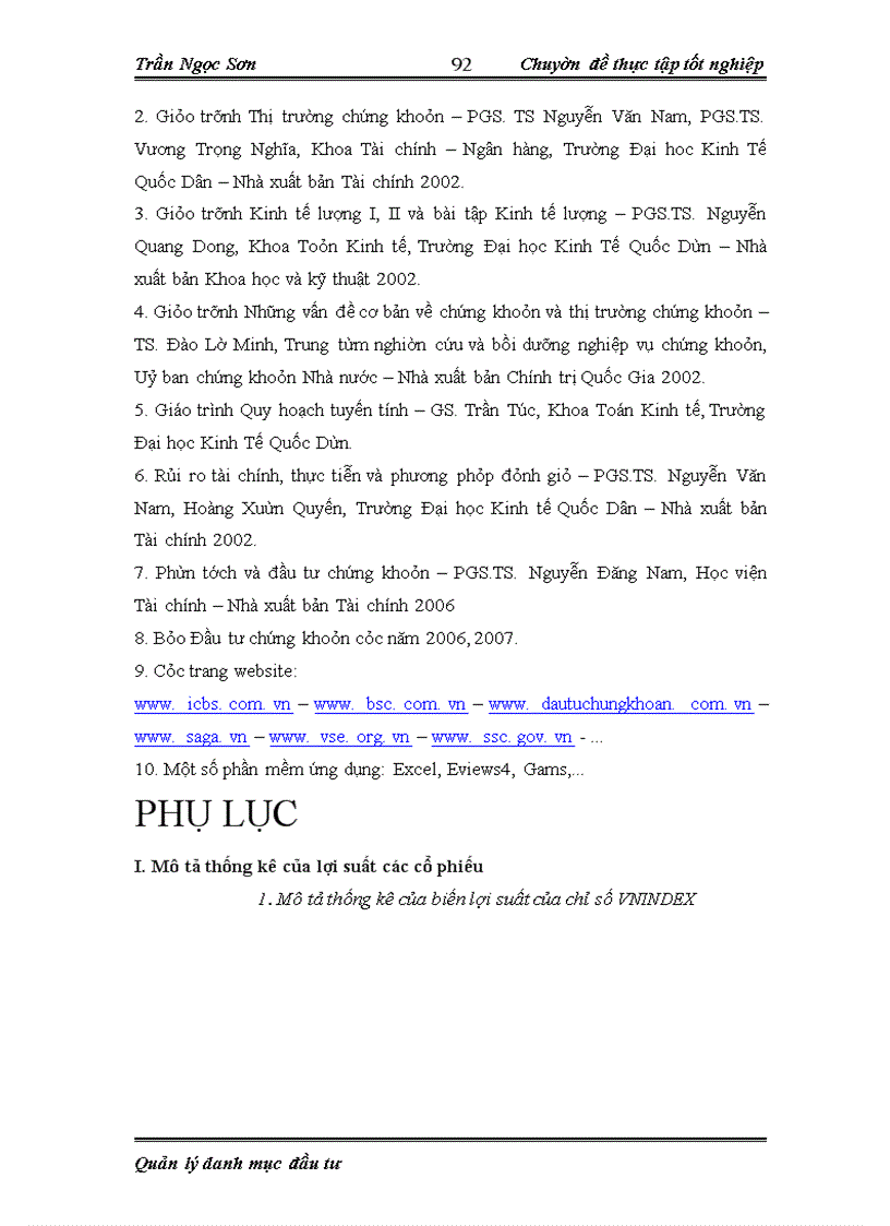 image for page Phân tích, quản lý danh mục đầu tư và áp dụng trong đầu tư một số chứng khoán trên thị trường chứng khoán Việt Nam