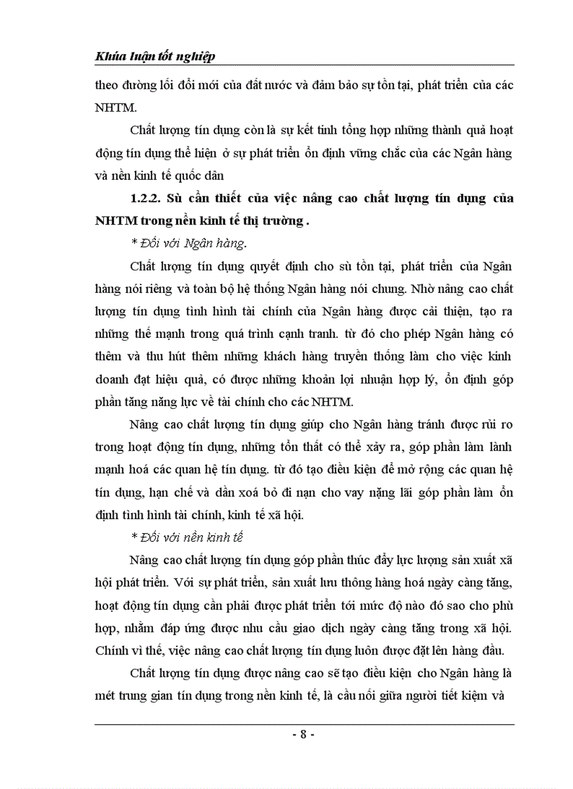 image for page Giải pháp nâng cao chất lượng tín dụng tại Ngân hàng nông nghiệp huyện Bảo Thắng tỉnh Lào Cai