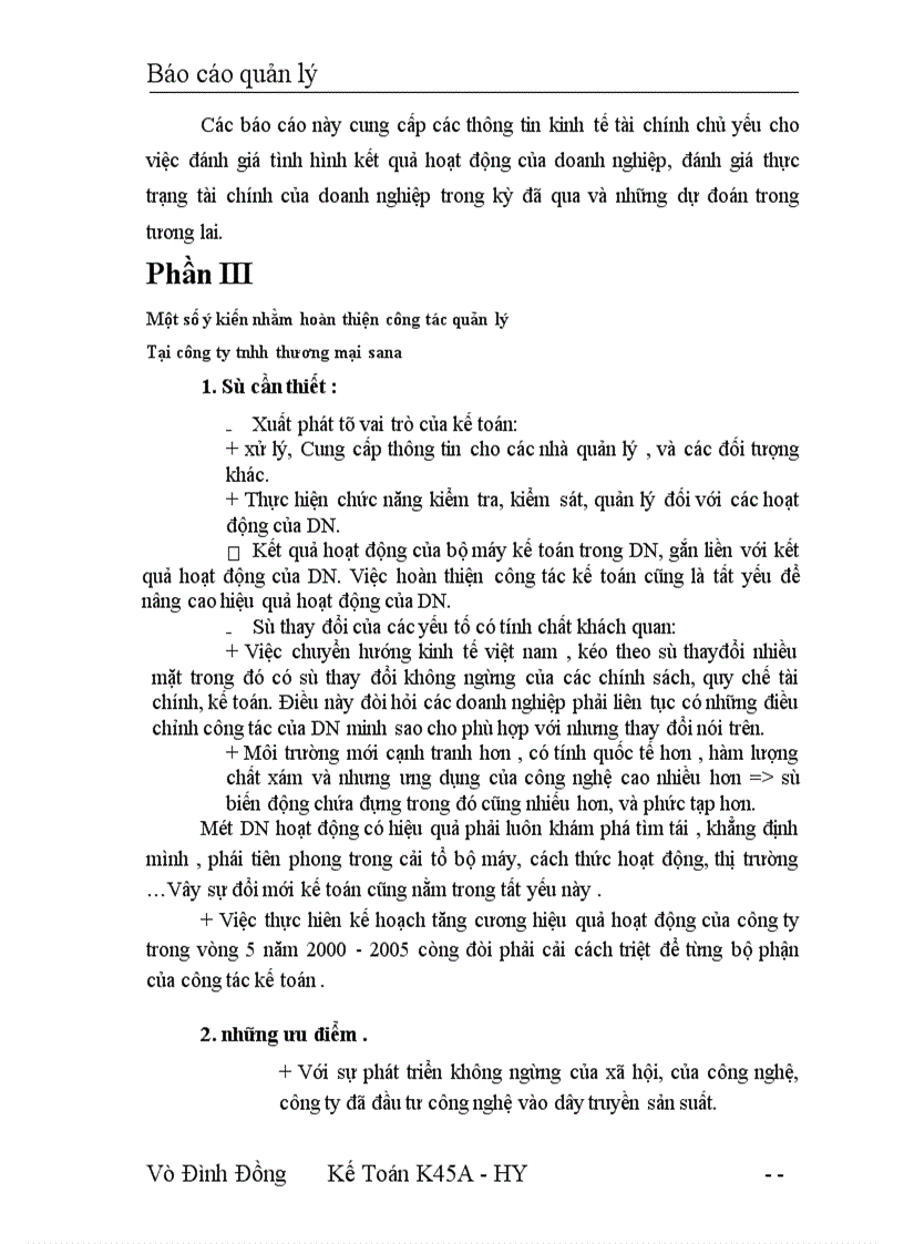 image for page Báo cáo quản lý Công ty TNHH SANA