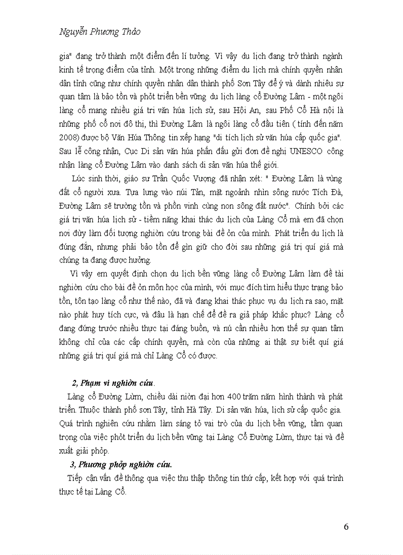 image for page Thực trạng,giải pháp phát triển bền vững du lịch làng cổ Đường Lâm.