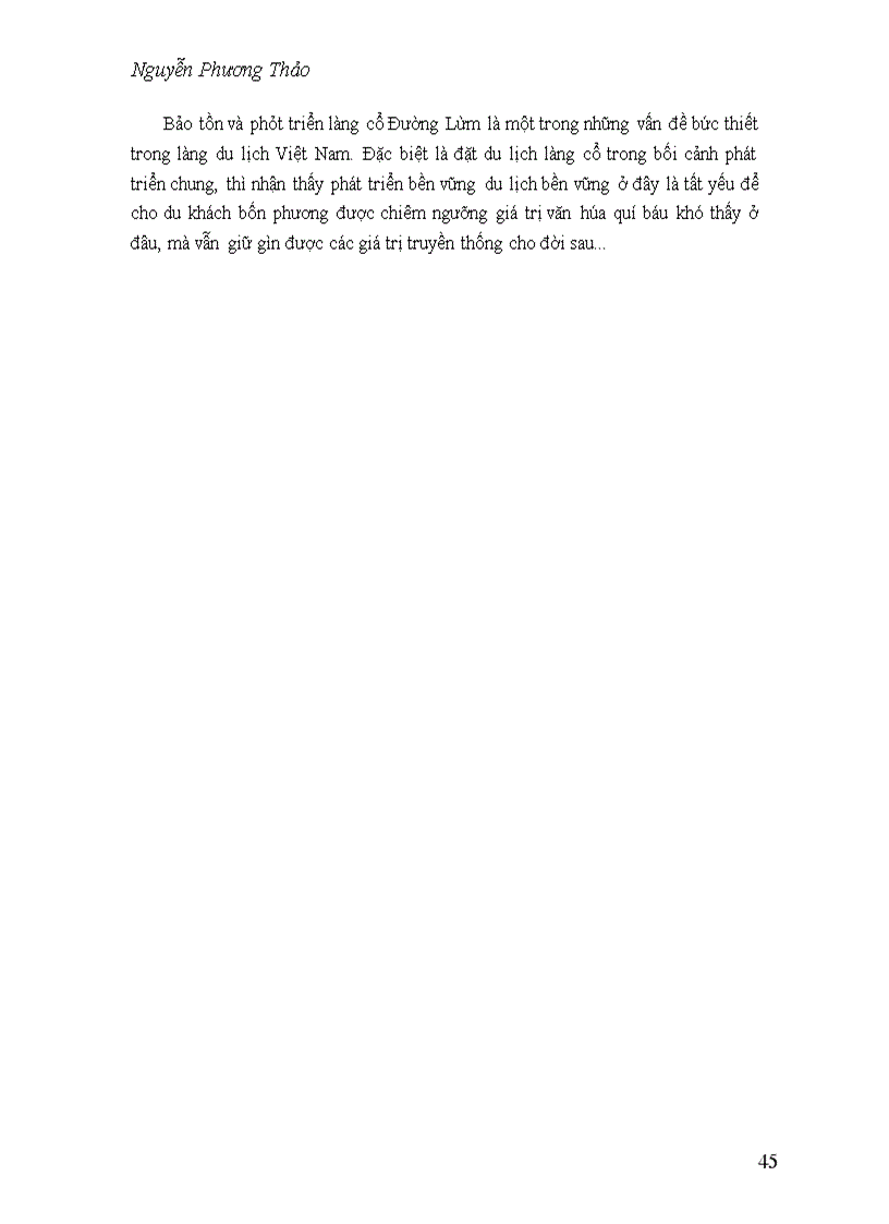 image for page Thực trạng,giải pháp phát triển bền vững du lịch làng cổ Đường Lâm.