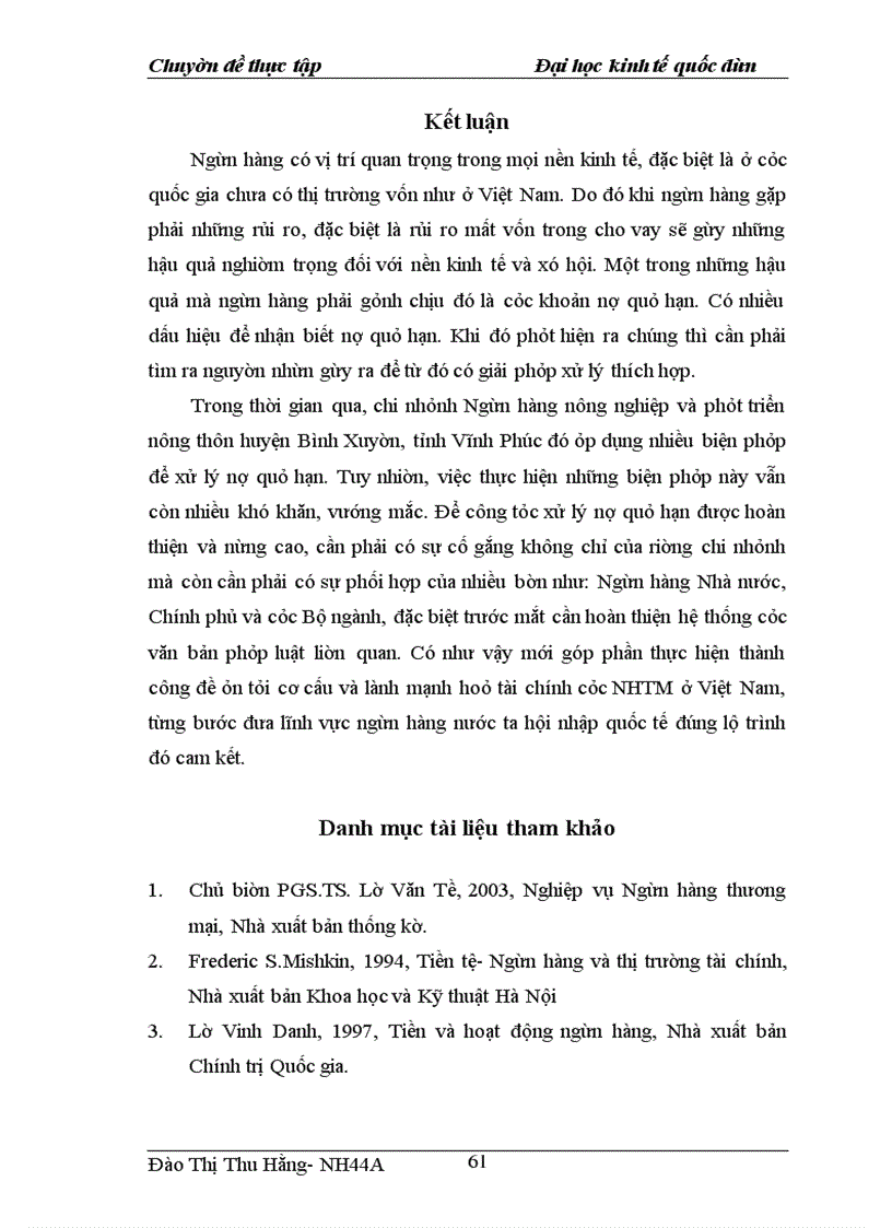 image for page Xử lý nợ quá hạn ở Ngân hàng Nông nghiệp và phát triển nông thôn chi nhánh huyện Bình Xuyên, tỉnh Vĩnh Phúc: Thực trạng và giải pháp