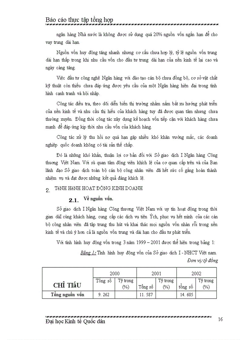 image for page Thực tập tổng hợp: Sở giao dịch I - Ngân hàng công thương Việt Nam