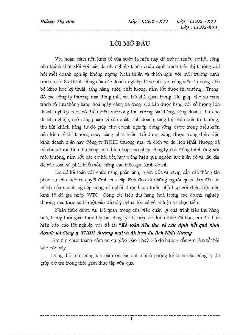 image for page Hình thức kế toán và tổ chức bộ máy kế toán của Công ty TNHH thương mại và dịch vụ du lịch Nhất Hương