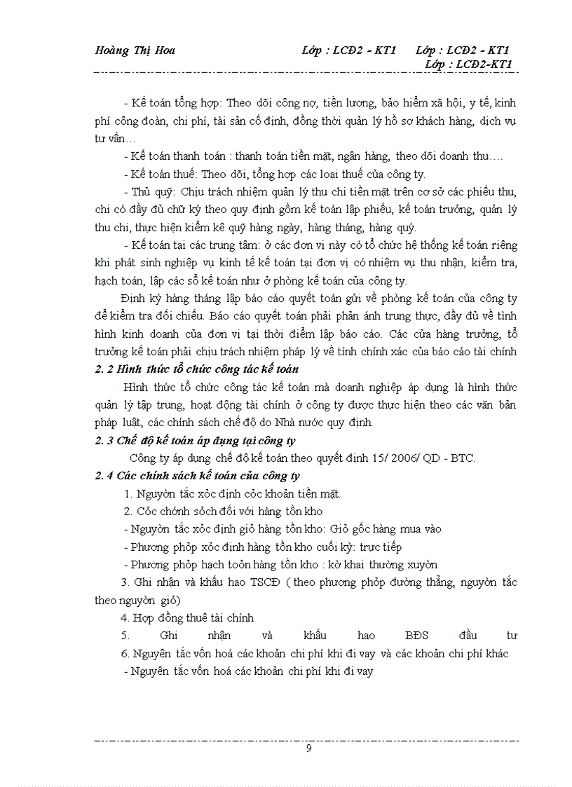image for page Hình thức kế toán và tổ chức bộ máy kế toán của Công ty TNHH thương mại và dịch vụ du lịch Nhất Hương