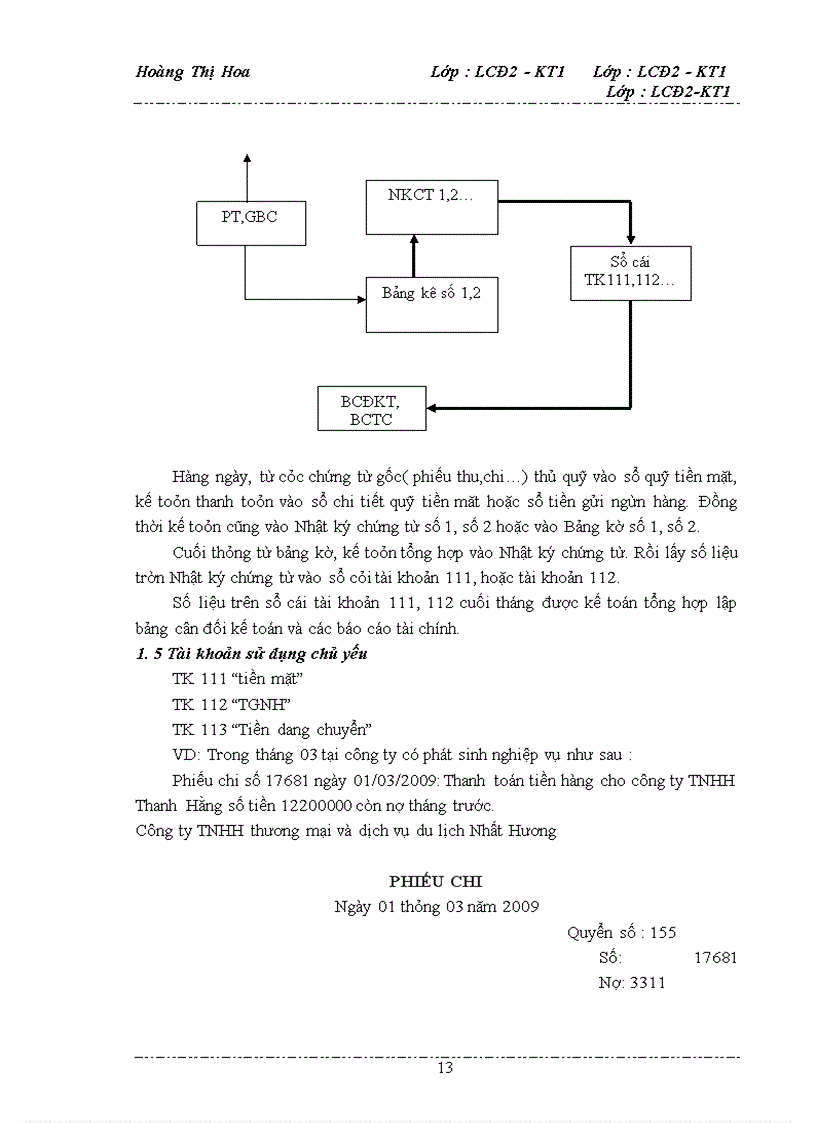image for page Hình thức kế toán và tổ chức bộ máy kế toán của Công ty TNHH thương mại và dịch vụ du lịch Nhất Hương