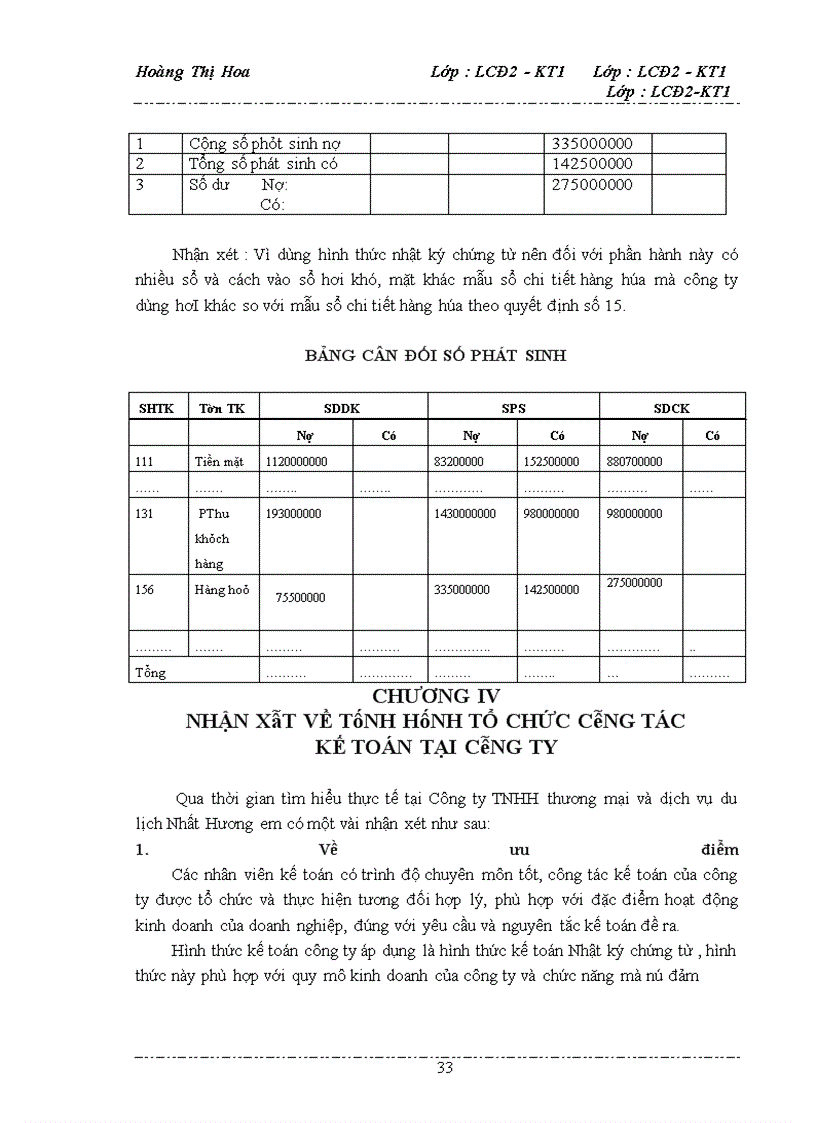 image for page Hình thức kế toán và tổ chức bộ máy kế toán của Công ty TNHH thương mại và dịch vụ du lịch Nhất Hương