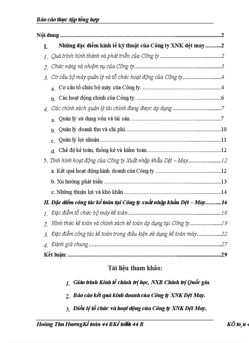 image for page Đặc điểm công tác kế toán tại Công ty xuất nhập khẩu Dệt – May