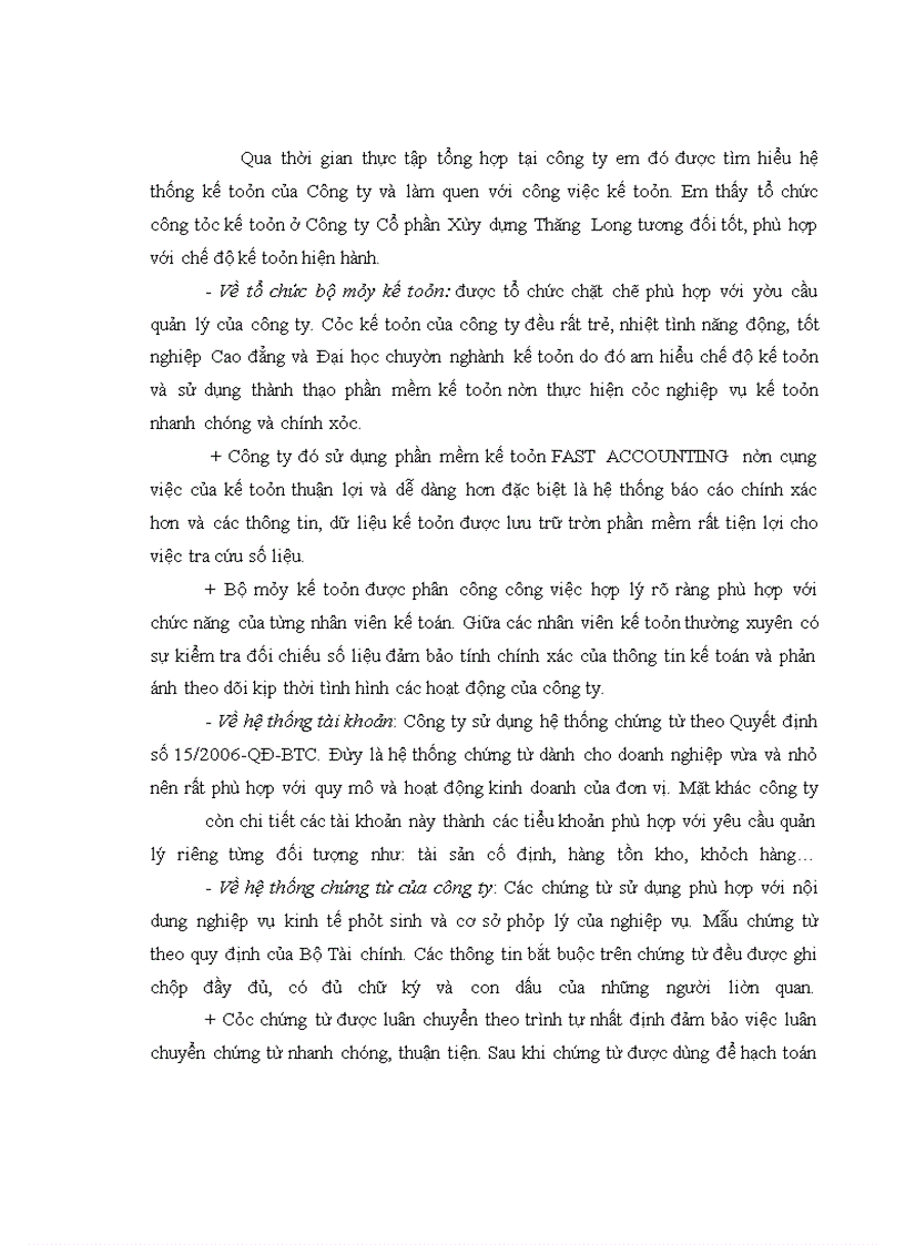image for page Đánh giá và nhận xét về tình hình tổ chức bộ máy kế toán Công ty Cổ phần Xây dựng Thăng Long