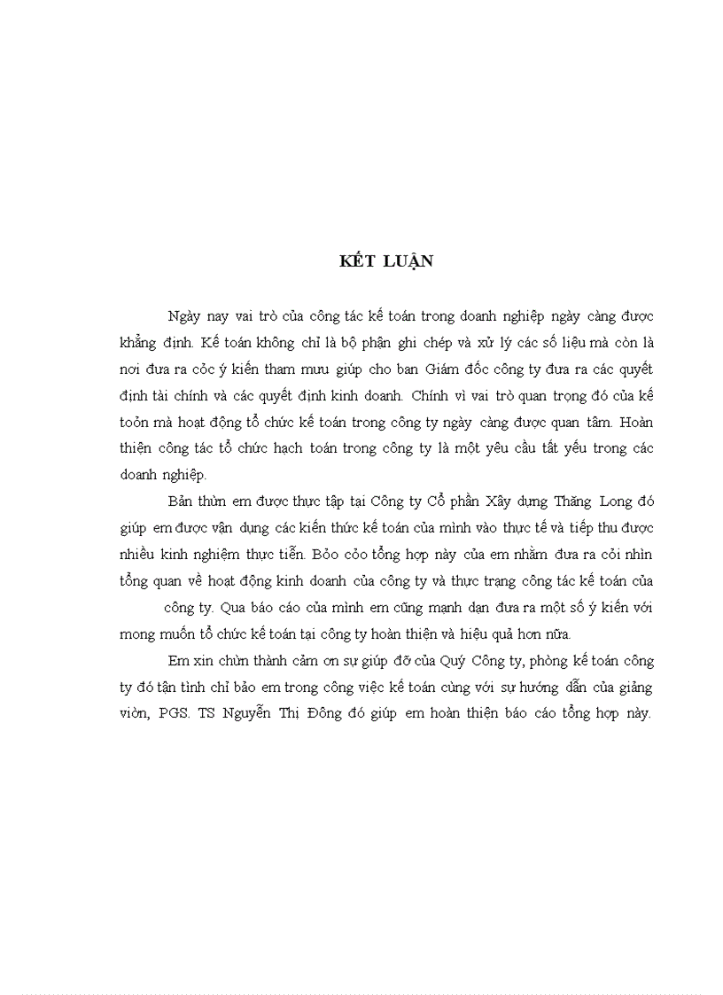 image for page Đánh giá và nhận xét về tình hình tổ chức bộ máy kế toán Công ty Cổ phần Xây dựng Thăng Long