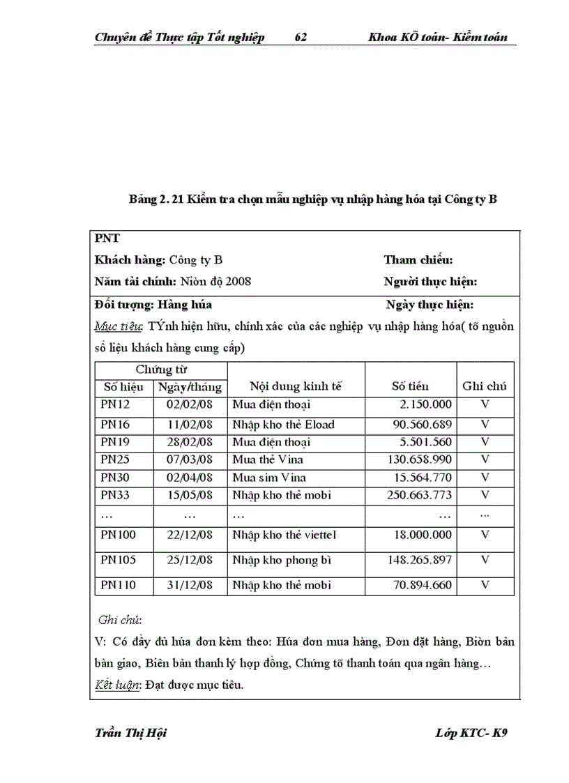 image for page Vận dụng thủ tục kiểm tra chi tiết trong kiểm toán HTK do Công ty Kiểm toán Quốc tế PNT thực hiện