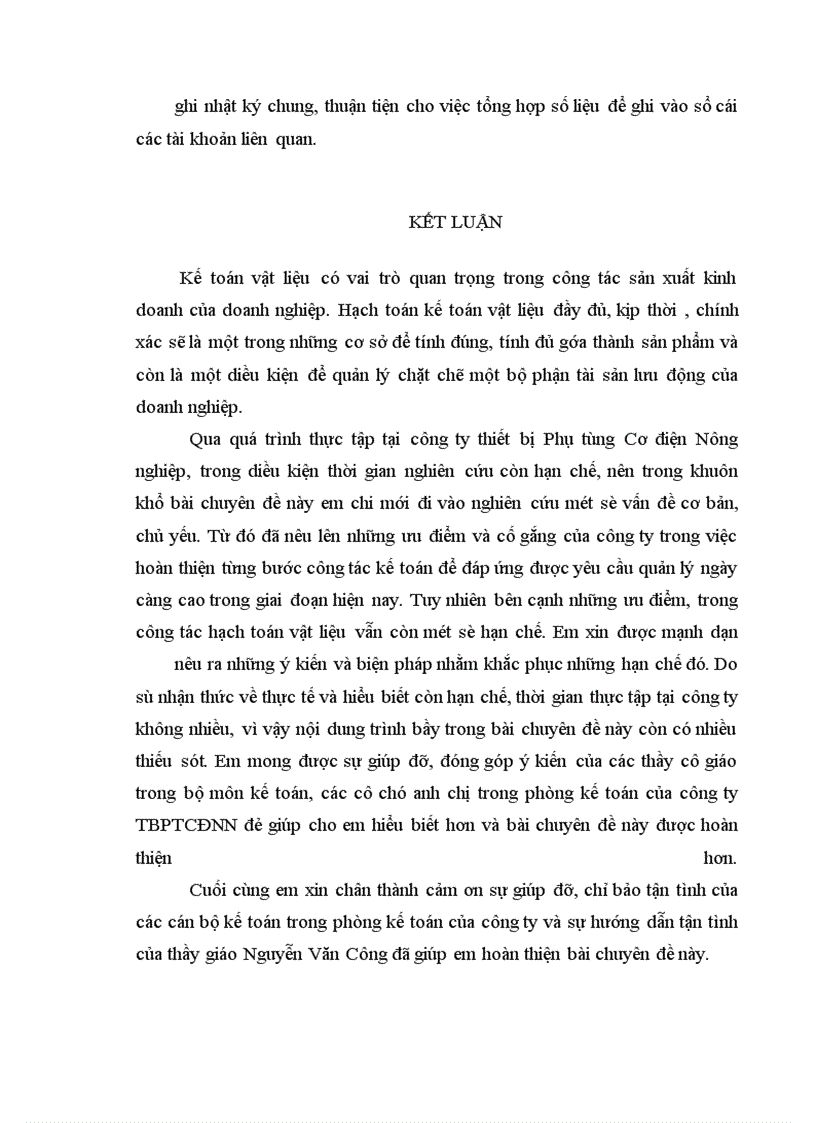 image for page Hoàn thiện hạch toán nguyên, vật liệu tại Công ty Thiết bị phụ tùng Cơ điện nông nghiệp