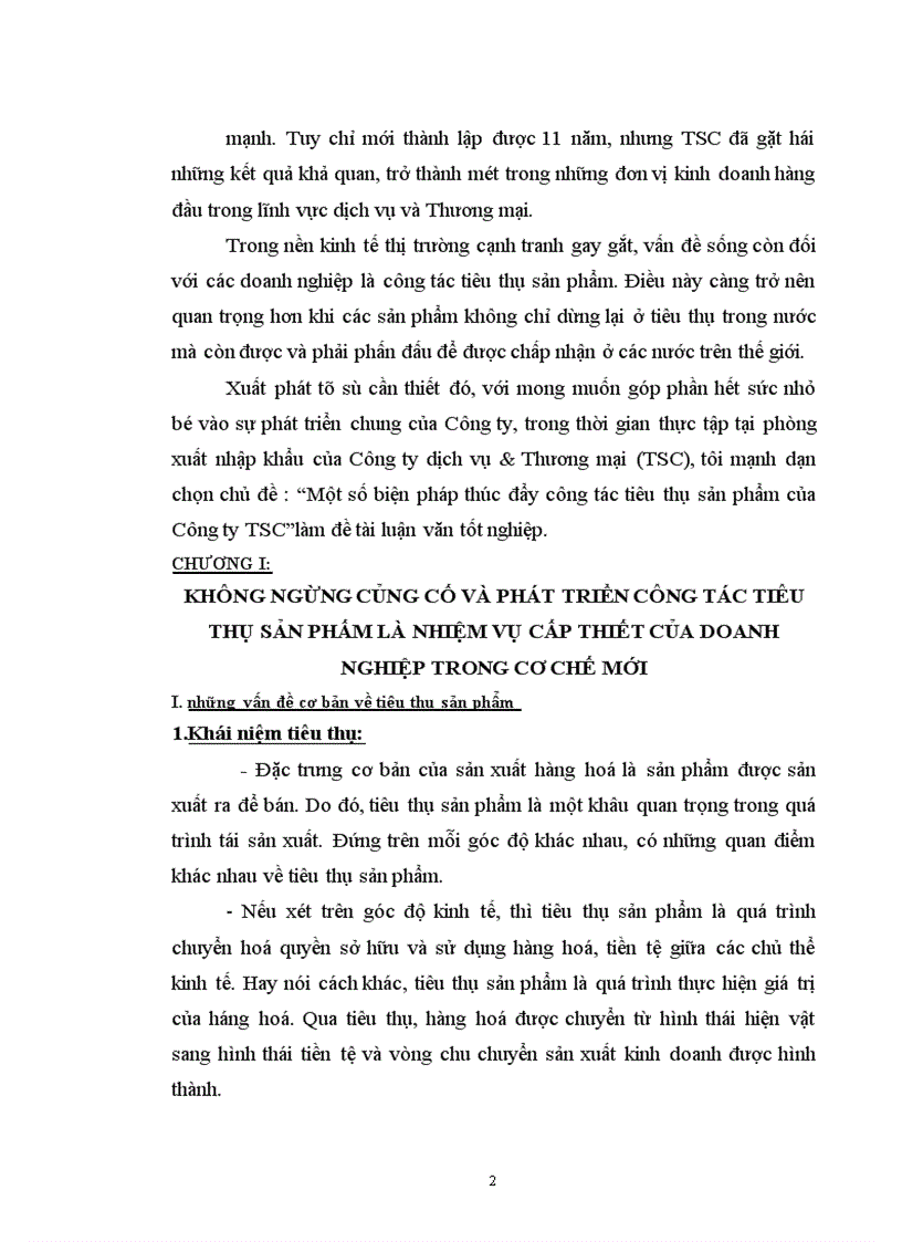 image for page Thực tế công tác tiêu thụ tại công ty thương mại và dịch vụ