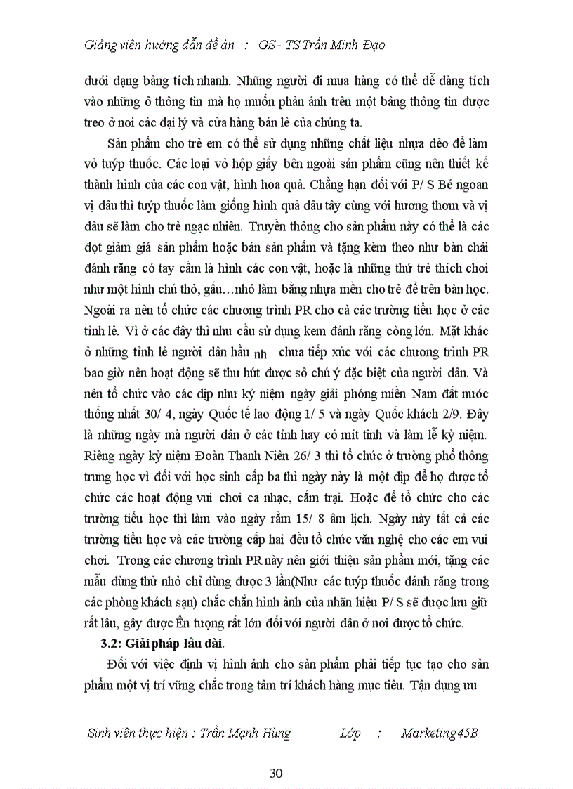 image for page Giải pháp nhằm khắc phục những hạn chế trong chiến lược Marketing của P/S.