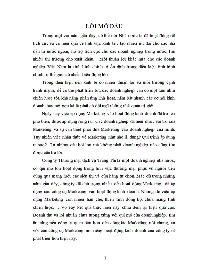 image for page Sử dụng các công cụ marketing trong hoạt động bán hàng chăn, gối, đệm ở công ty thương mại dịch vụ tràng thi