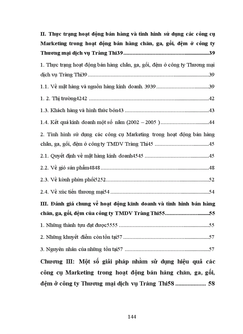 image for page Sử dụng các công cụ marketing trong hoạt động bán hàng chăn, gối, đệm ở công ty thương mại dịch vụ tràng thi