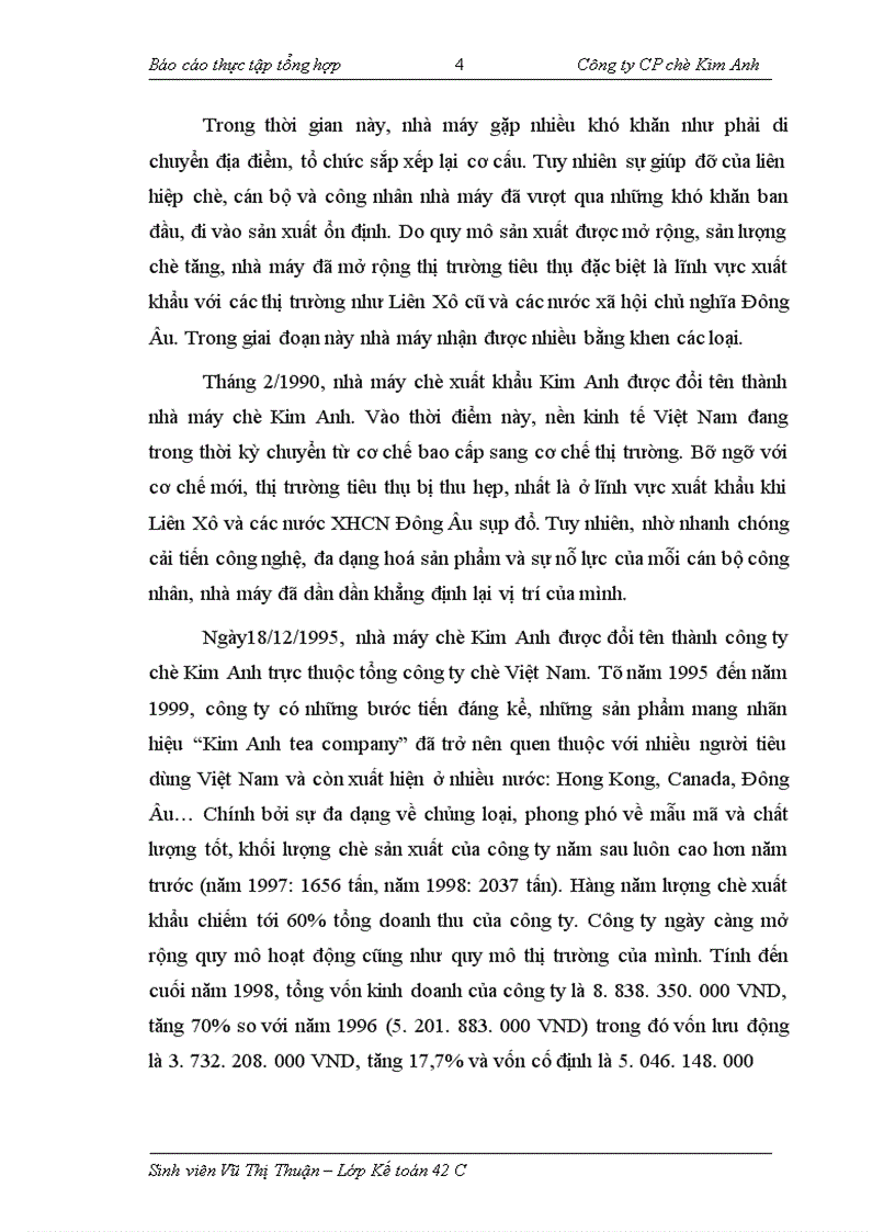 image for page Thực tập tổng hợp tại Công ty CP chè Kim Anh