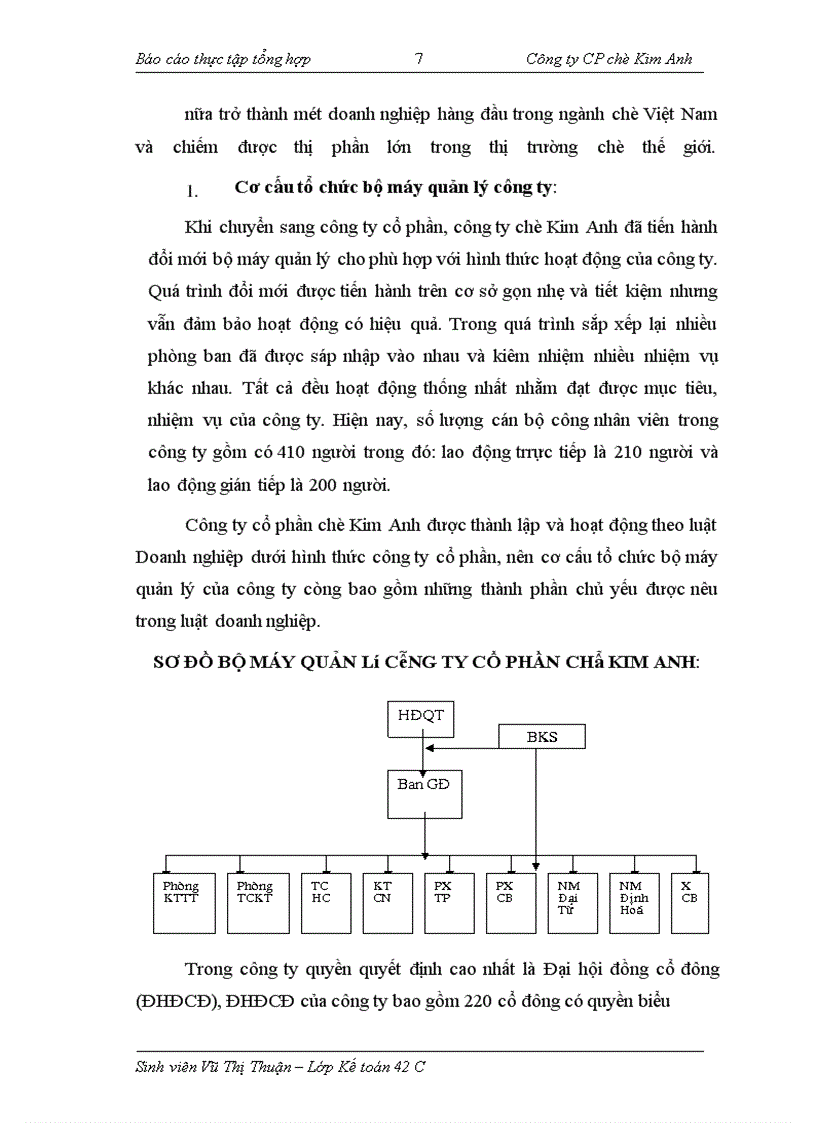 image for page Thực tập tổng hợp tại Công ty CP chè Kim Anh