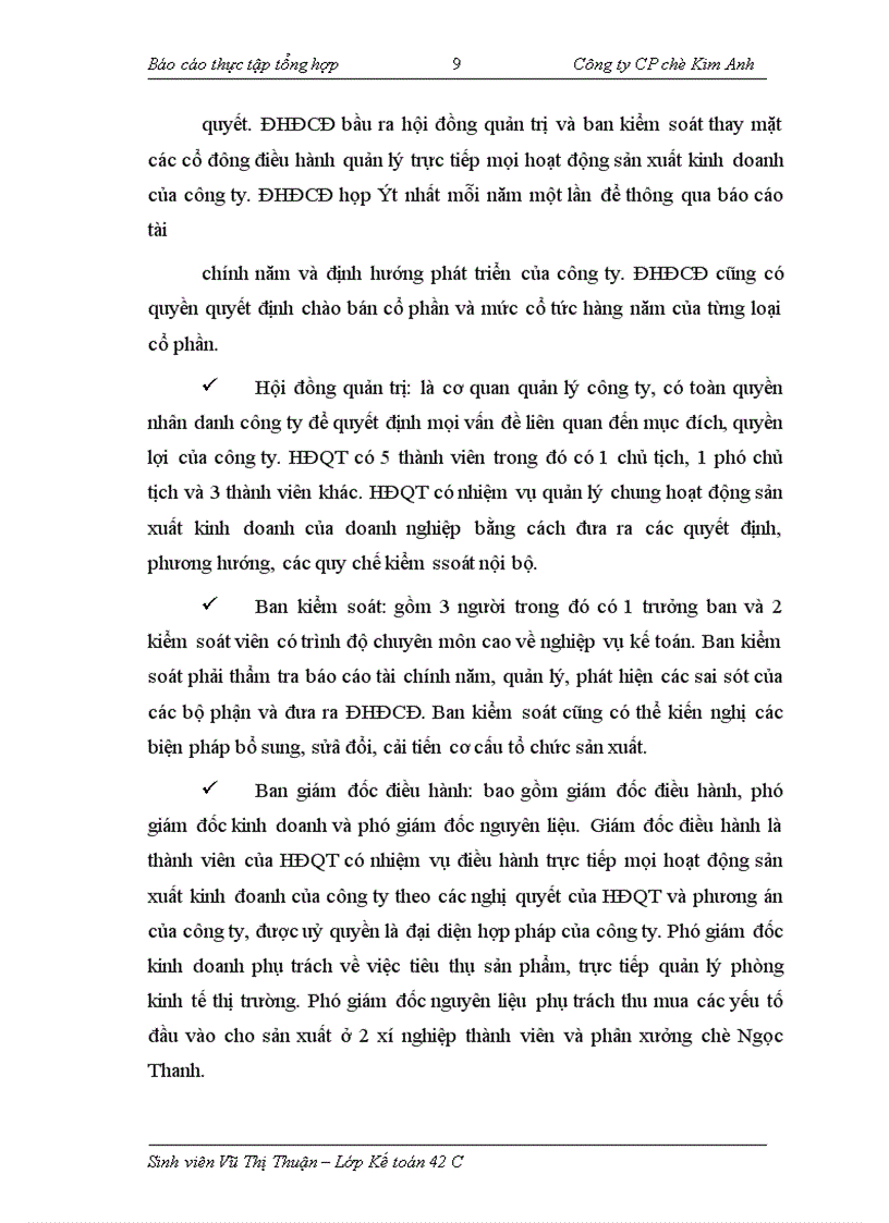 image for page Thực tập tổng hợp tại Công ty CP chè Kim Anh
