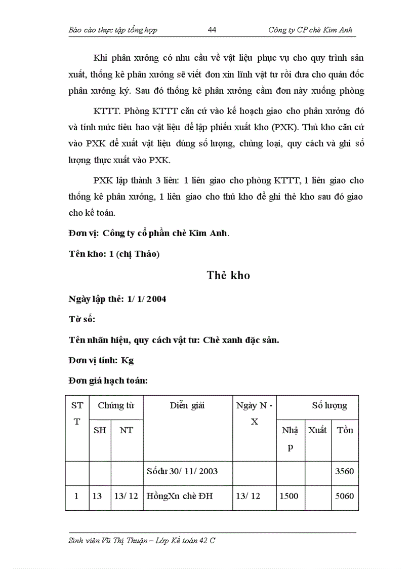 image for page Thực tập tổng hợp tại Công ty CP chè Kim Anh