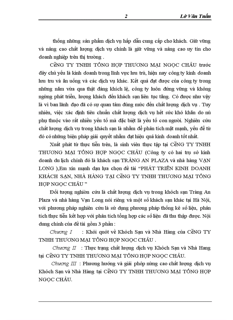 image for page Phát triển kinh doanh khách sạn,nhà hàng tại công ty tnhh thương mại tổng hợp ngọc châu