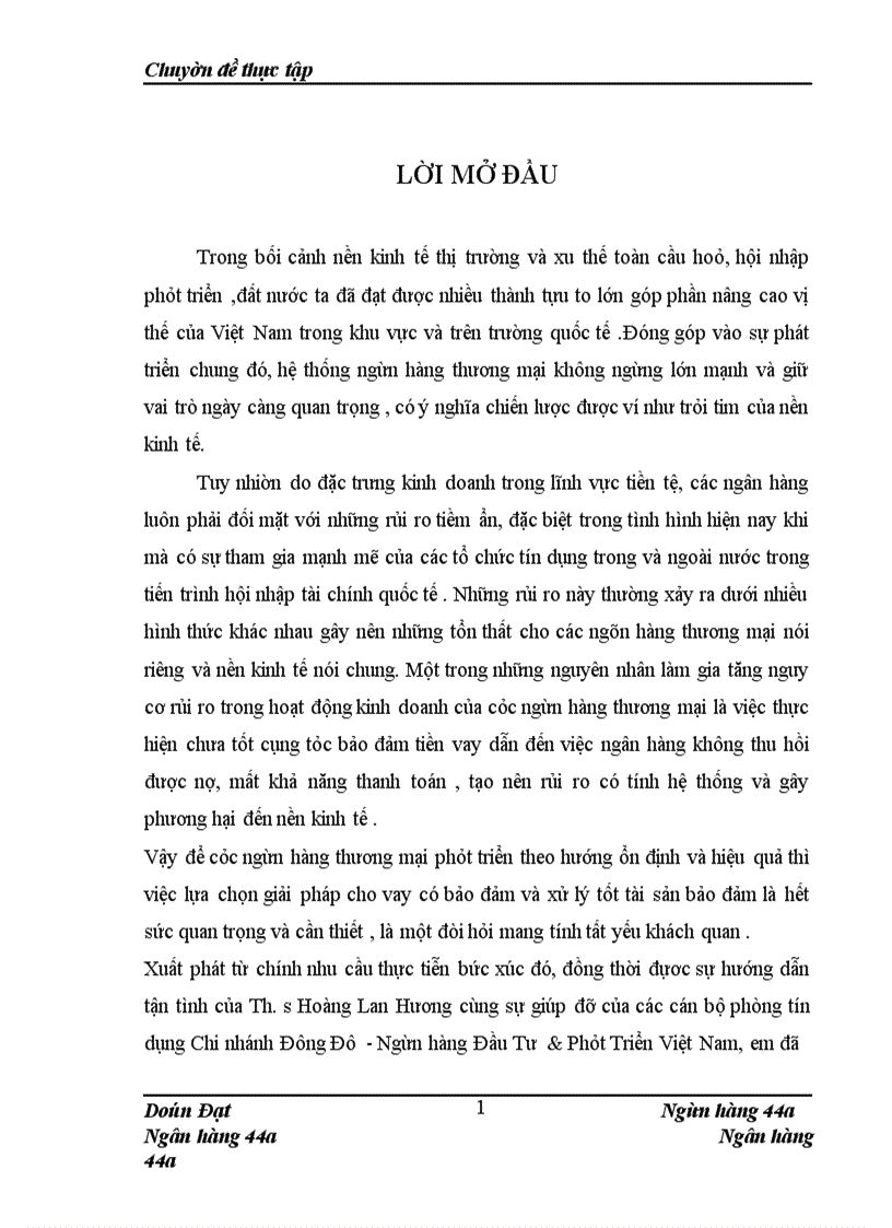 image for page Giải pháp hoàn thiện các hình thức bảo đảm tiền vay tại Chi nhánh Đông Đô -Ngân hàng Đầu Tư &Phát Triển Việt Nam