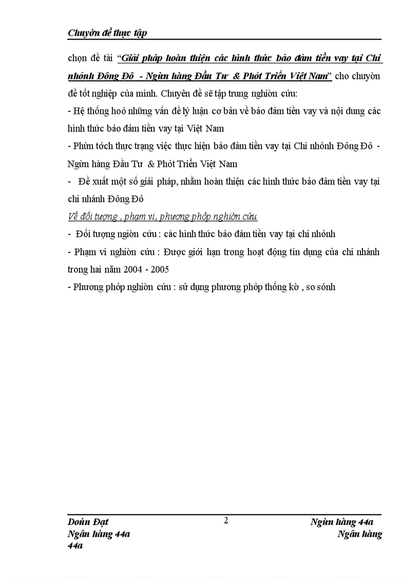 image for page Giải pháp hoàn thiện các hình thức bảo đảm tiền vay tại Chi nhánh Đông Đô -Ngân hàng Đầu Tư &Phát Triển Việt Nam