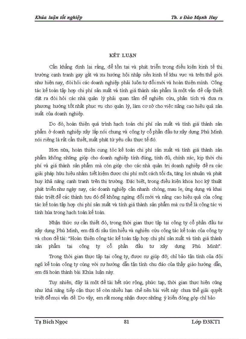 image for page Hoàn thiện công tác hạch toán chi phí sản xuất và tính giá thành sản phẩm tại Công ty cổ phần đầu tư xây dựng Phú Minh