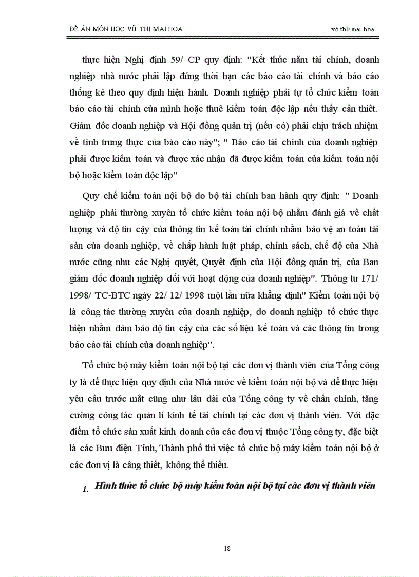 image for page Báo cáo kiểm toán về báo cáo tài chính của kiểm toán viên nội bộ Tổng công ty Bưu chính viễn thông Việt Nam