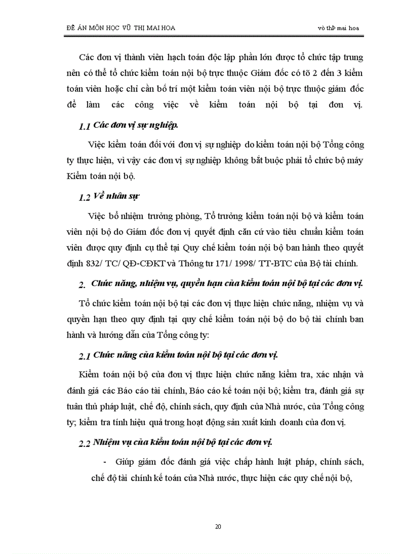 image for page Báo cáo kiểm toán về báo cáo tài chính của kiểm toán viên nội bộ Tổng công ty Bưu chính viễn thông Việt Nam