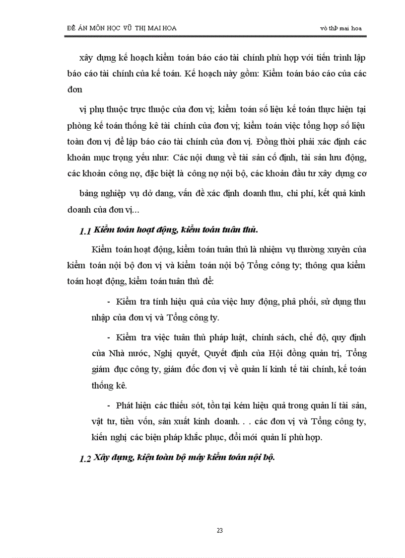 image for page Báo cáo kiểm toán về báo cáo tài chính của kiểm toán viên nội bộ Tổng công ty Bưu chính viễn thông Việt Nam