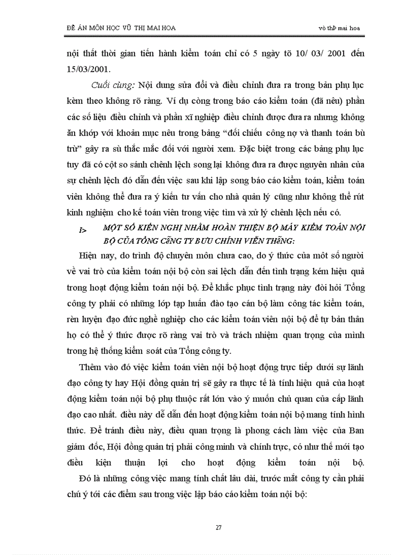 image for page Báo cáo kiểm toán về báo cáo tài chính của kiểm toán viên nội bộ Tổng công ty Bưu chính viễn thông Việt Nam