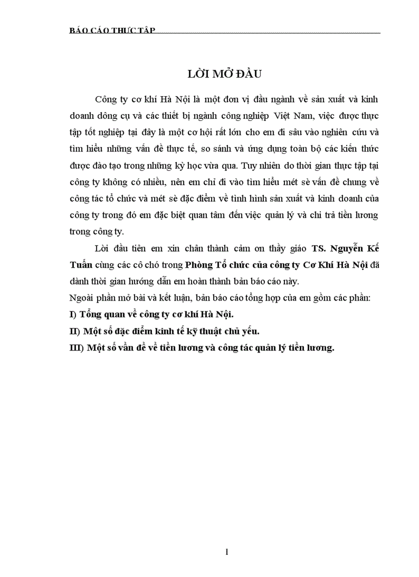 image for page Báo cáo thực tập Công ty cơ khí Hà Nội
