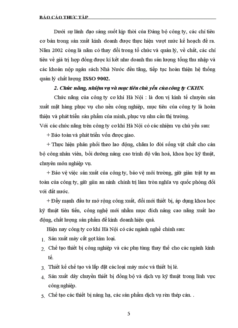 image for page Báo cáo thực tập Công ty cơ khí Hà Nội