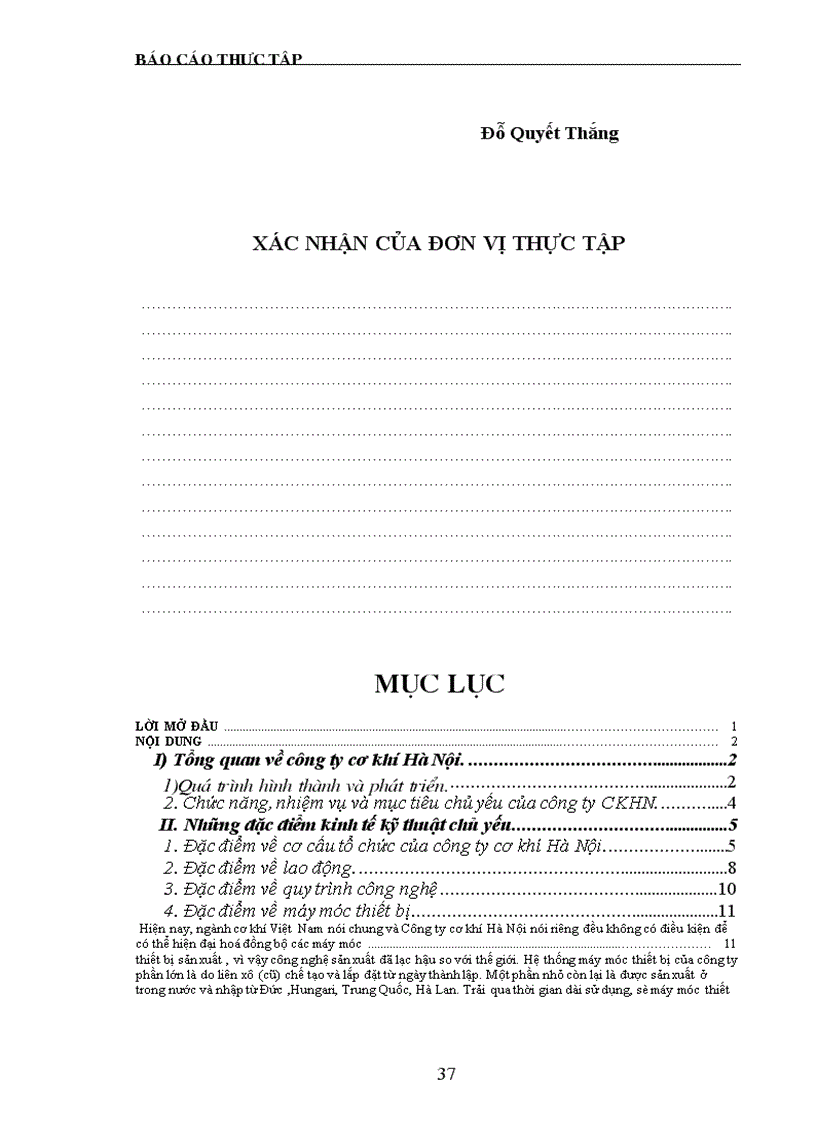 image for page Báo cáo thực tập Công ty cơ khí Hà Nội