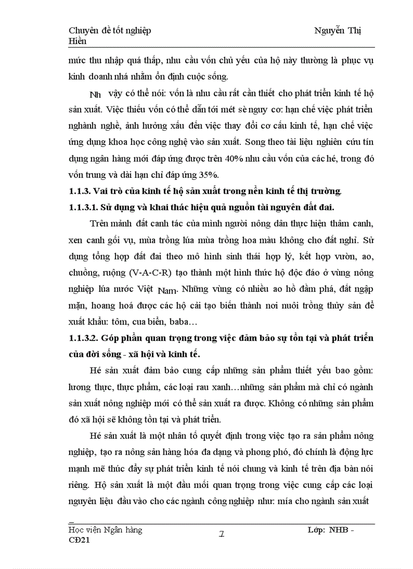 image for page Tín dụng đối với hộ sản xuất tại NHNo & PTNT huyện Đức Thọ, Thực trạng và Giải pháp